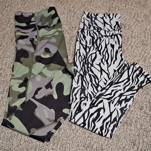 ZYIA Camouflage and Zebra Print Leggings